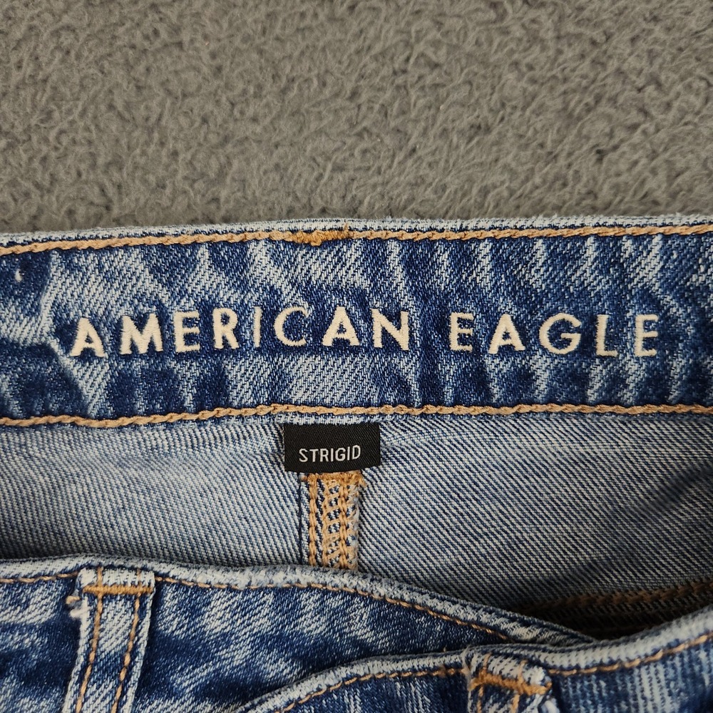 American Eagle Denim Mom Short Womens 00 High Rise Distress STRIGID Cutoff 24x2" - Picture 10 of 12